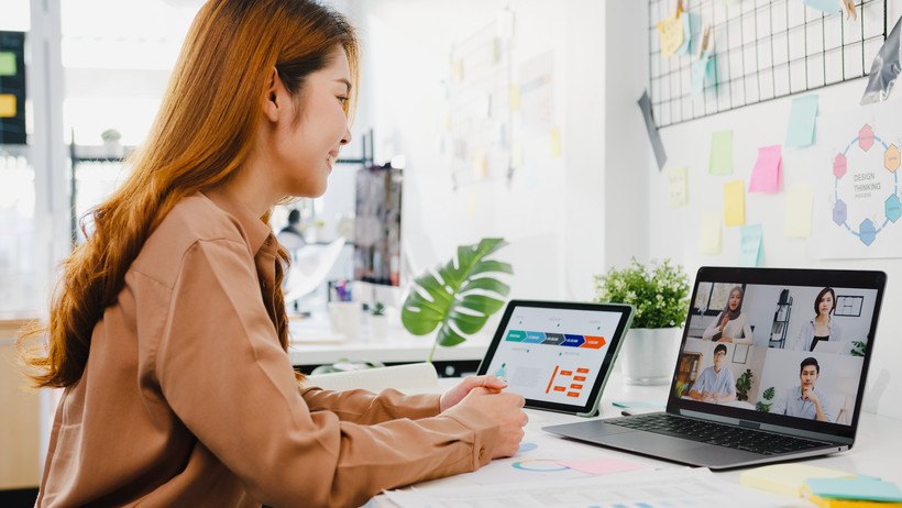 Videokonferenz über eine Kollaborationsplattform