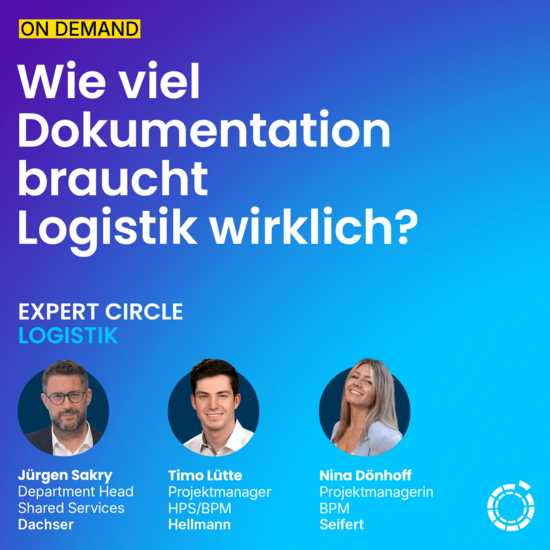 Teaser mit den Speakern zum Expert Talk Logistik