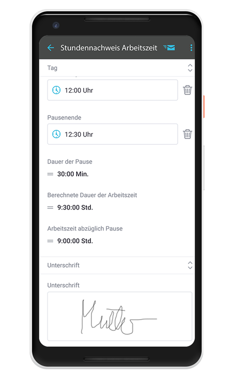 Digitale Arbeitszeiterfassung mit Stundenzettel-App Digitale Arbeitszeiterfassung mit Stundenzettel-App